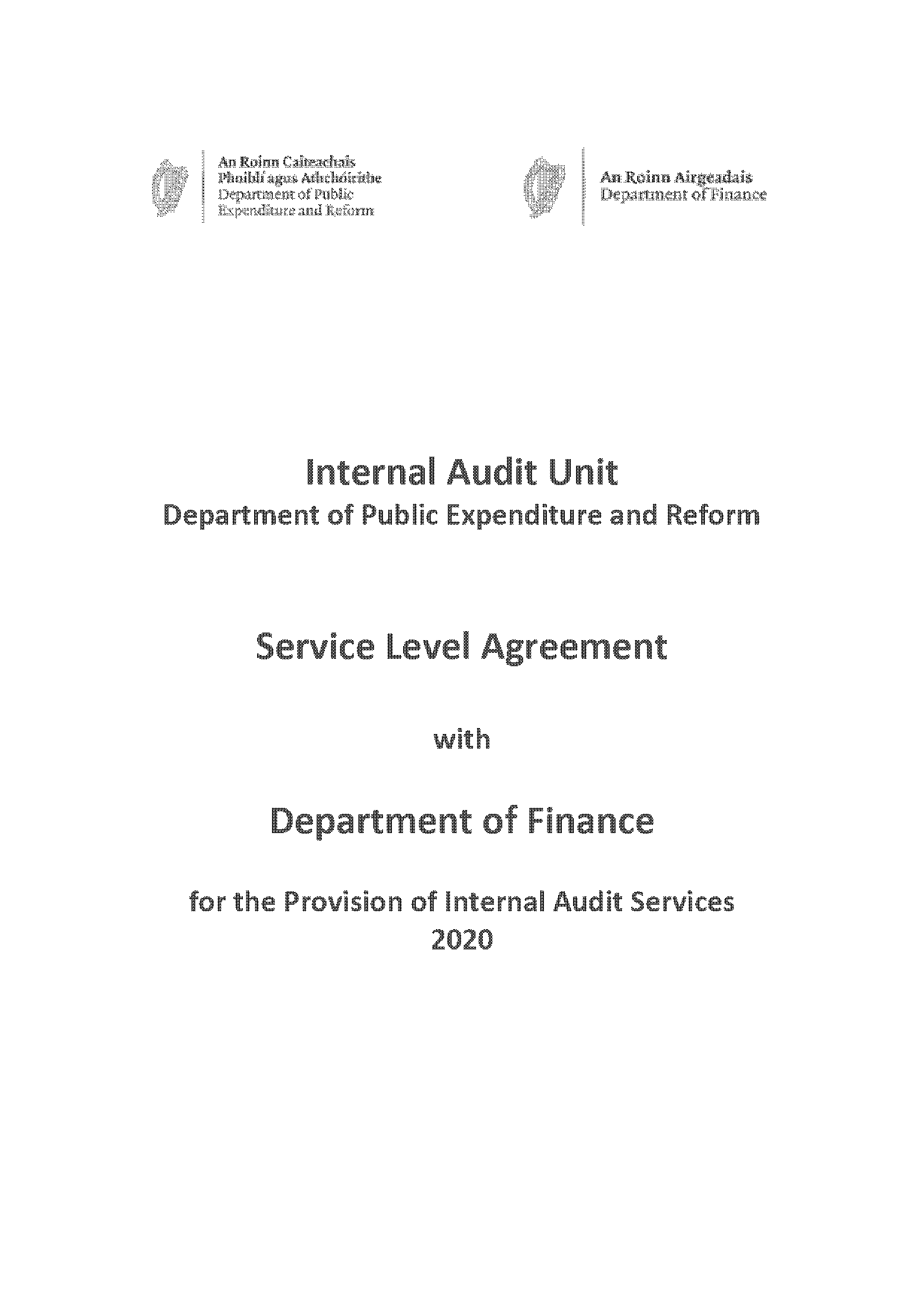 simple internal service level agreement template