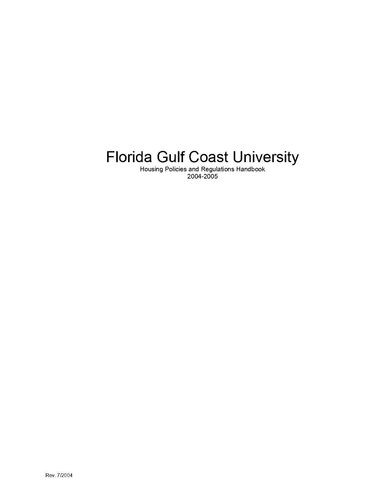 florida gulf coast university housing contract