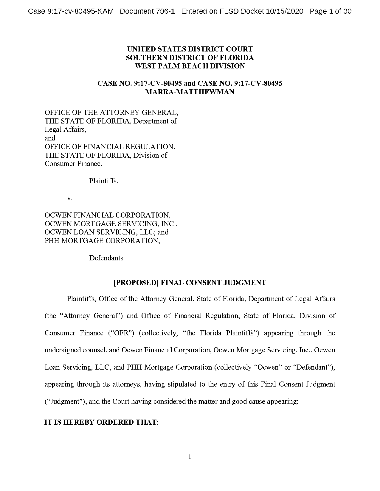 consent partial final judgment florida