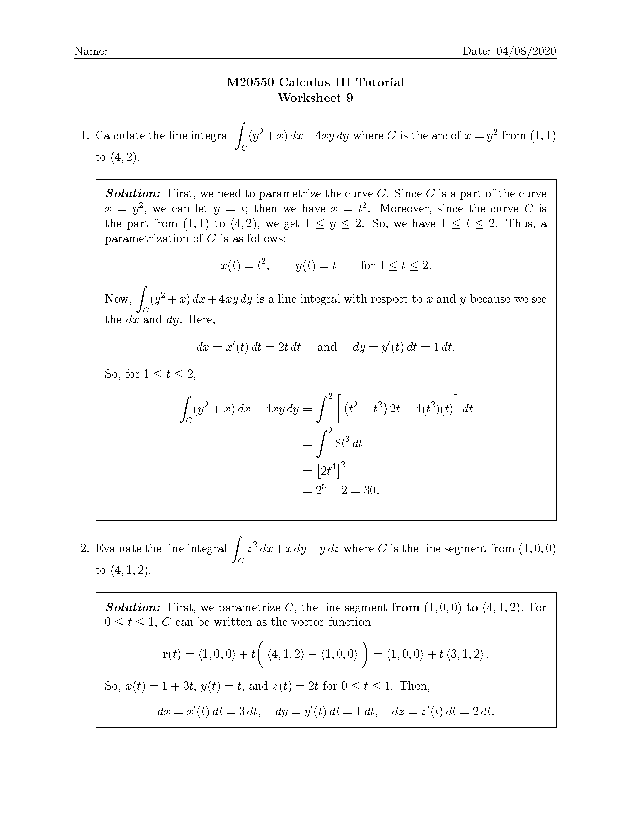 use the fundamental theorem of line integrals to evaluate