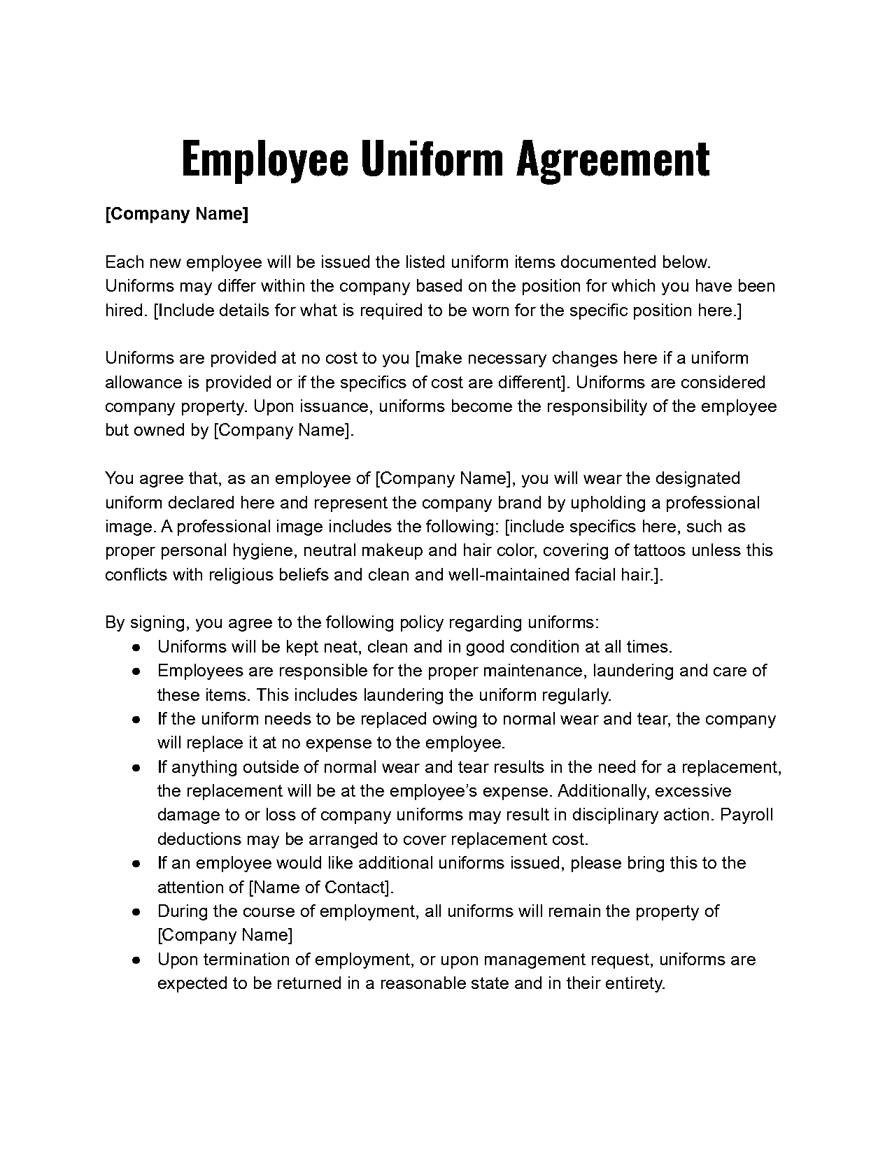 sample letter to employee to return company property