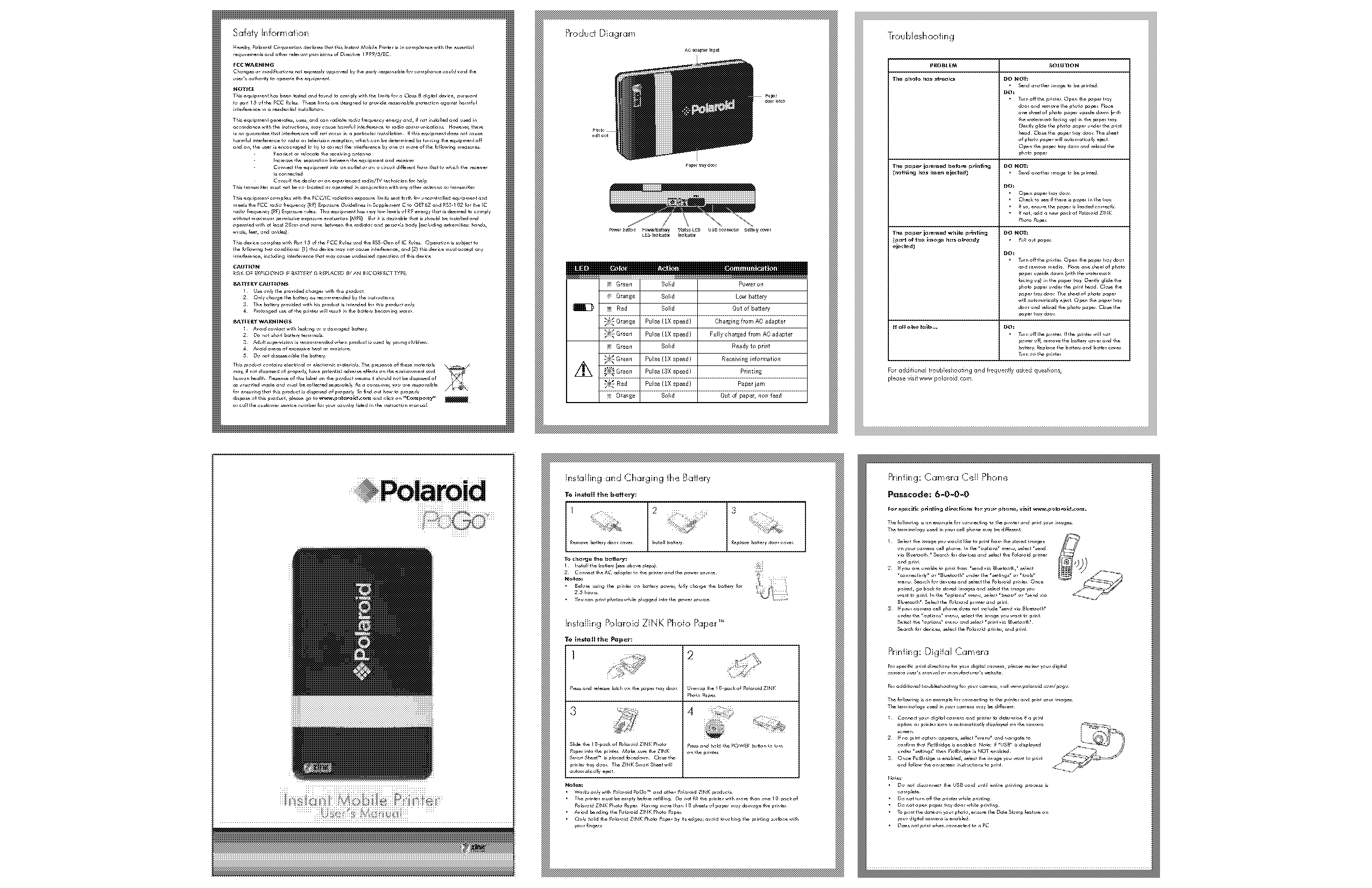 polaroid portable charger instructions