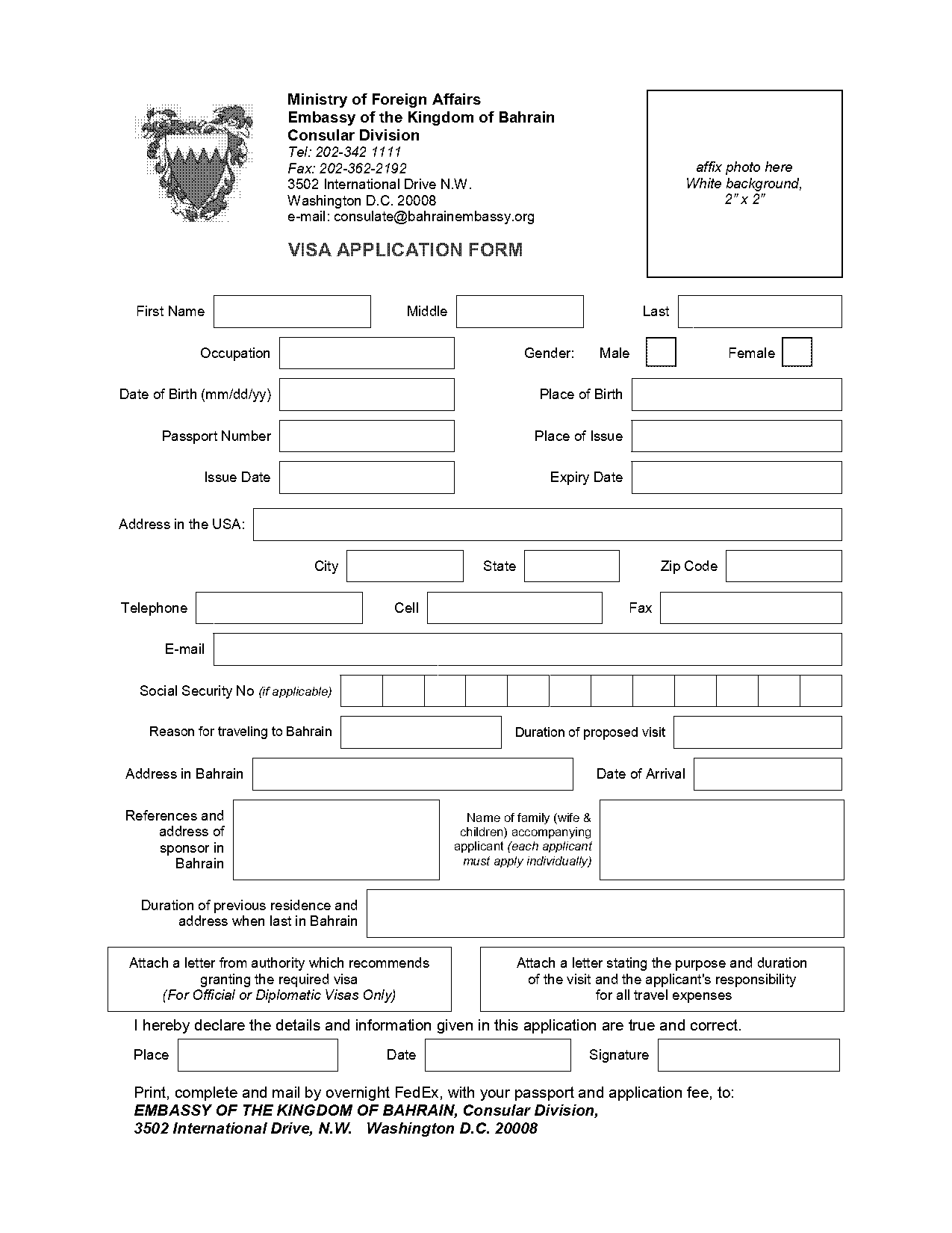 bahrain visa application form pdf