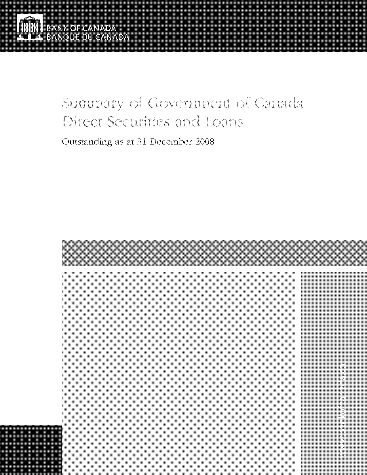 summary of government of canada direct securities and loans