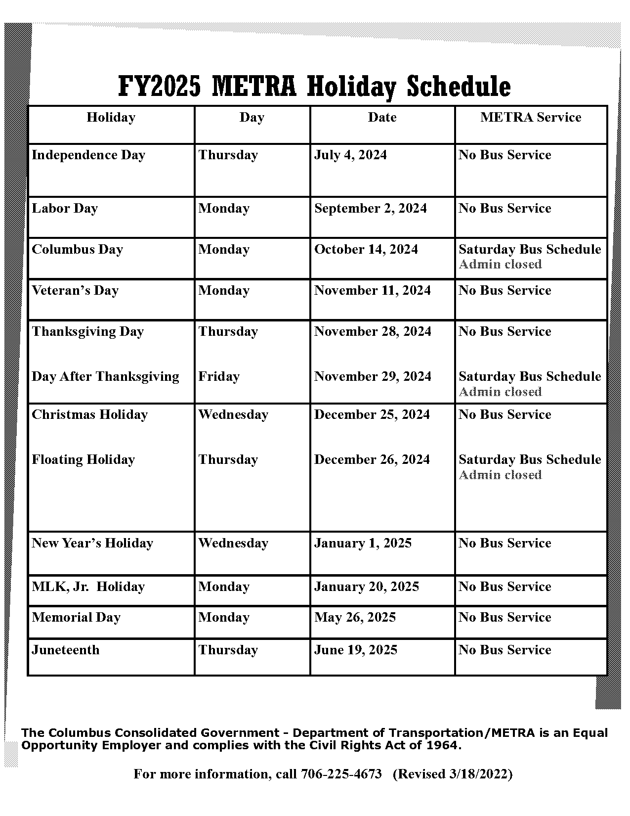 christmas day metra schedule