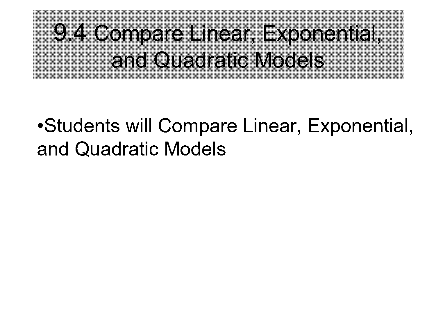 how to write a quadratic function from a data table