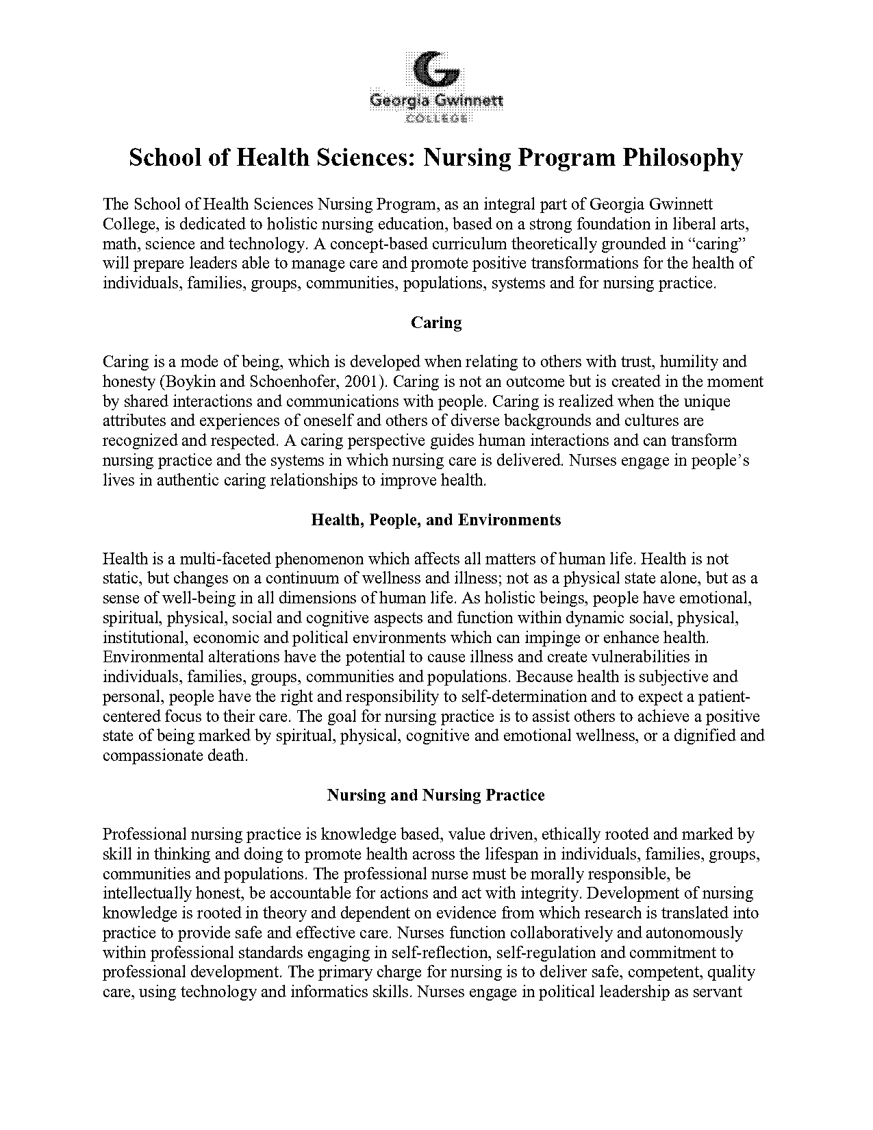 how to write a nursing program philosophy