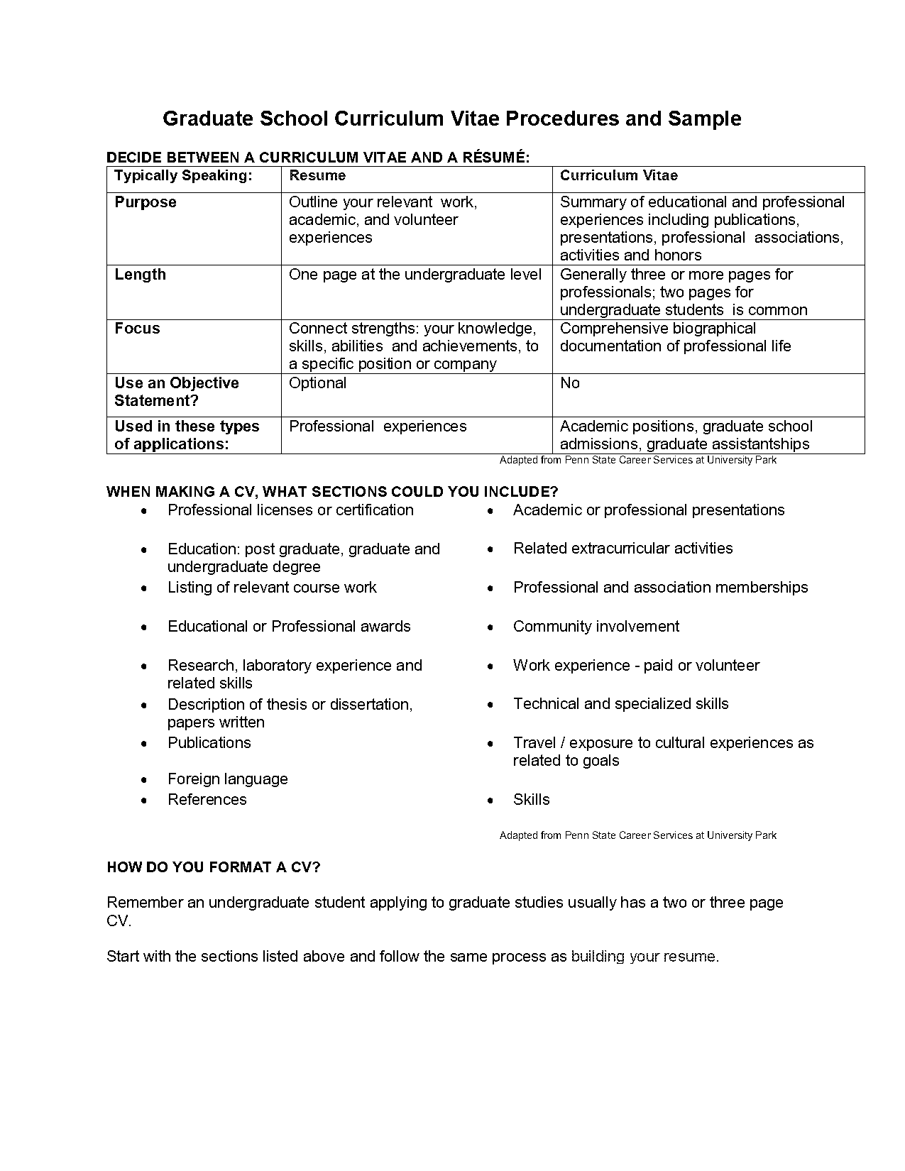 resume samples graduate student