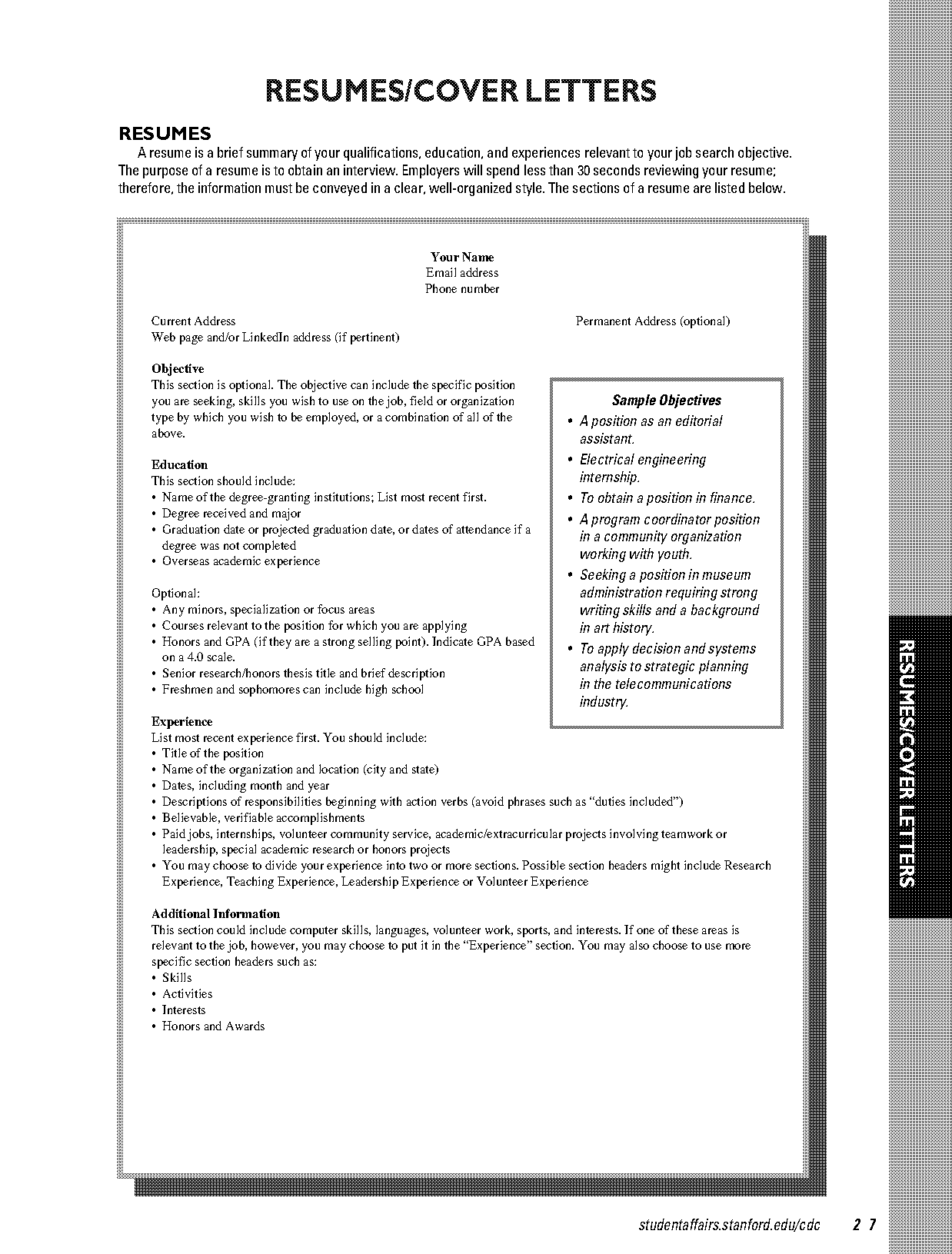 good interests and skills to put on a resume