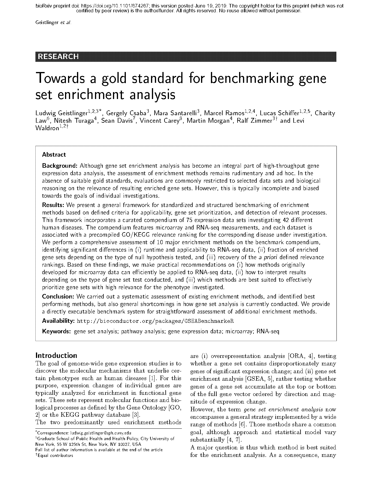 gene set enrichment analysis performance evaluation and usage guideline