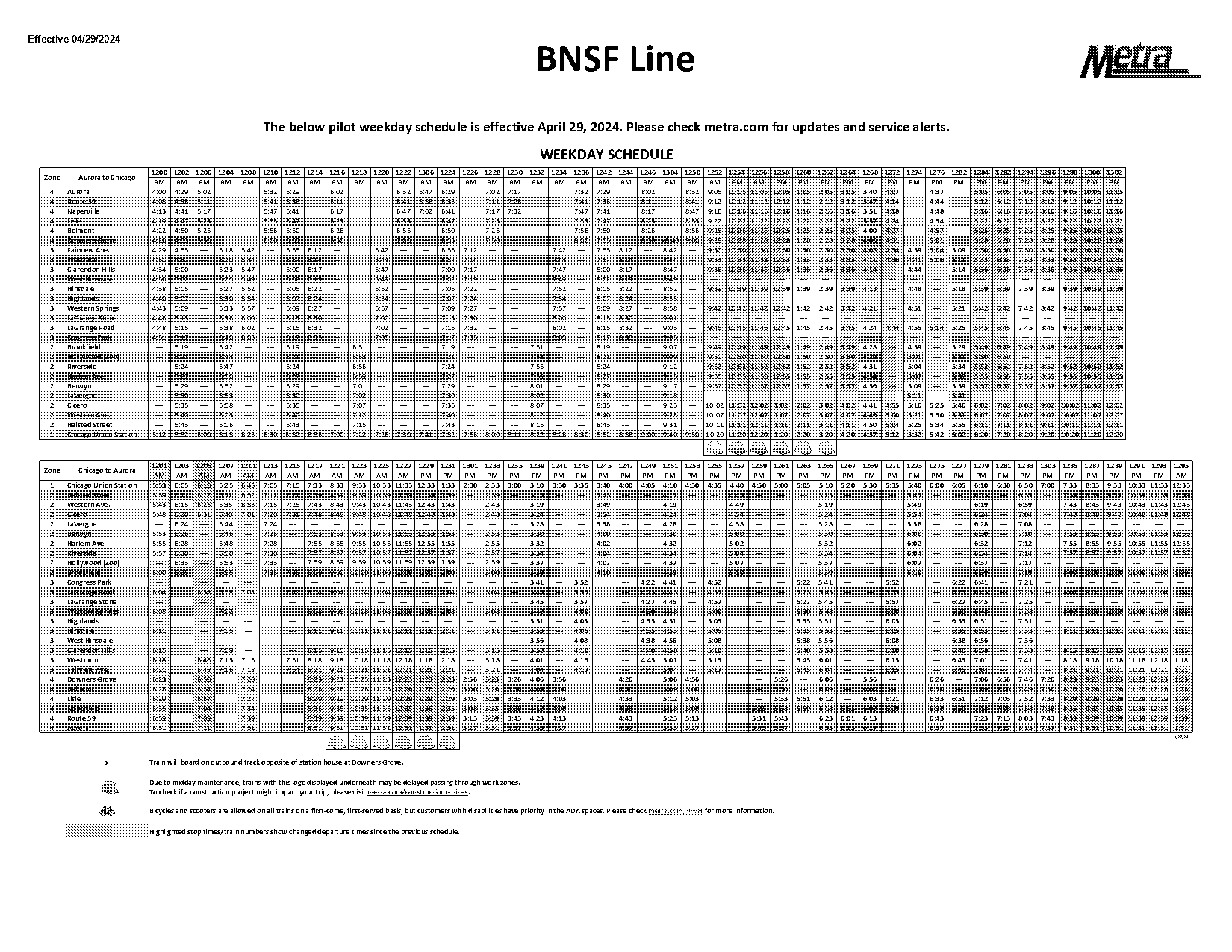 christmas day metra schedule