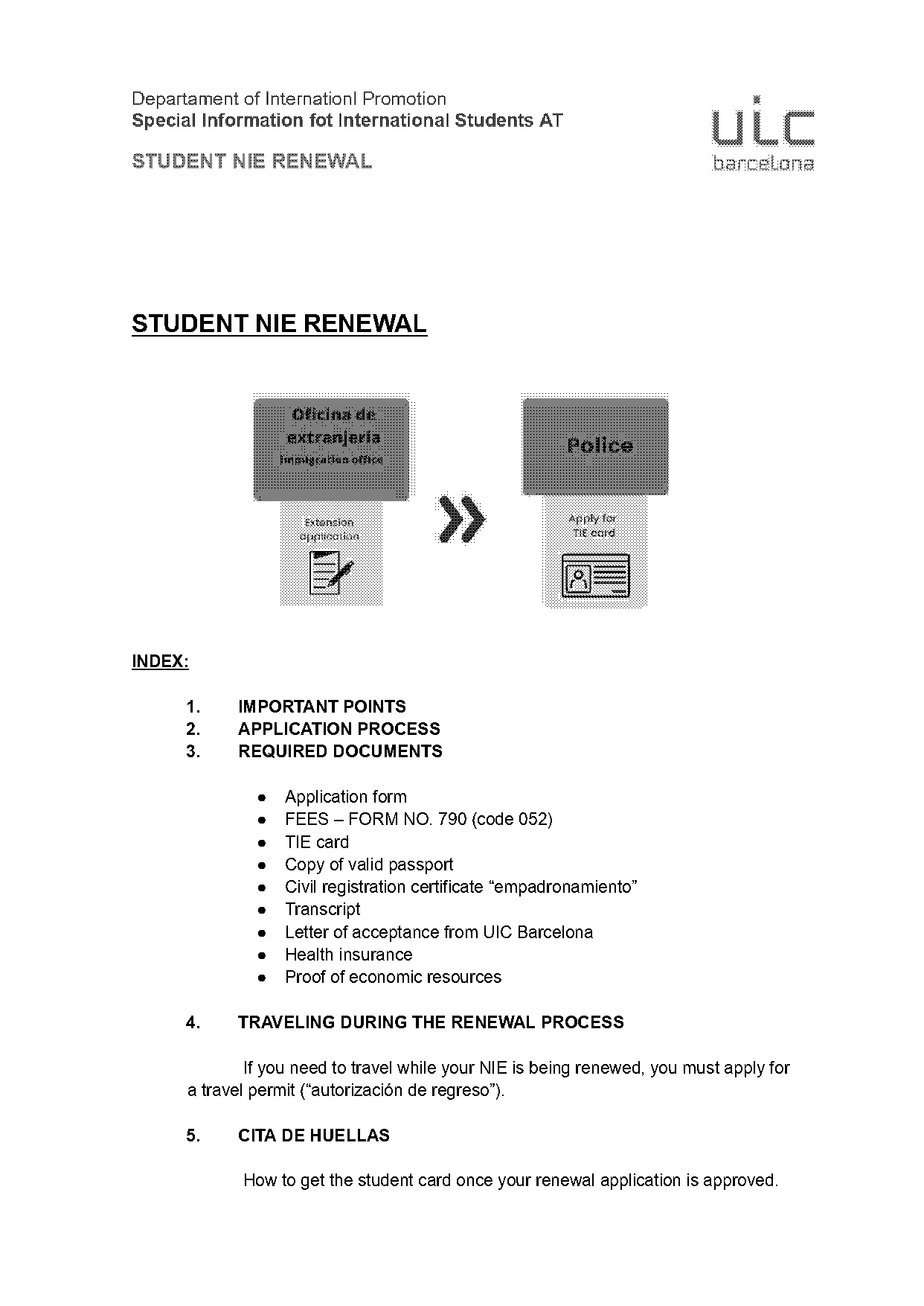 documents needed for nie