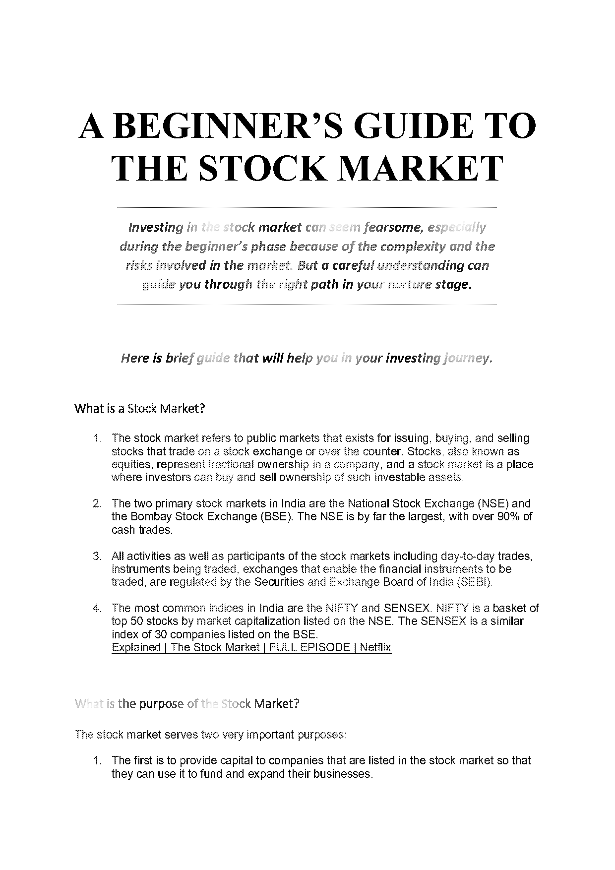 beginners stock market guide