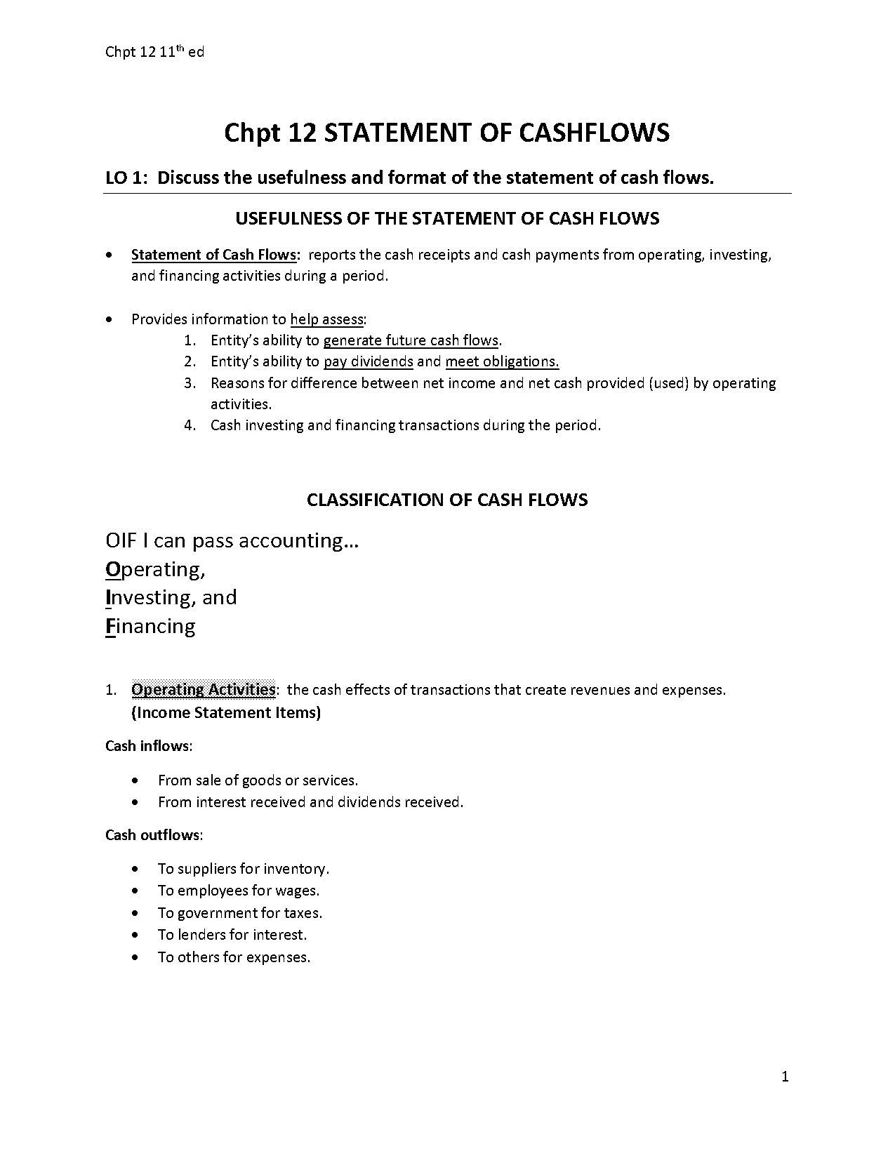 methods of preparing statement of cash flows