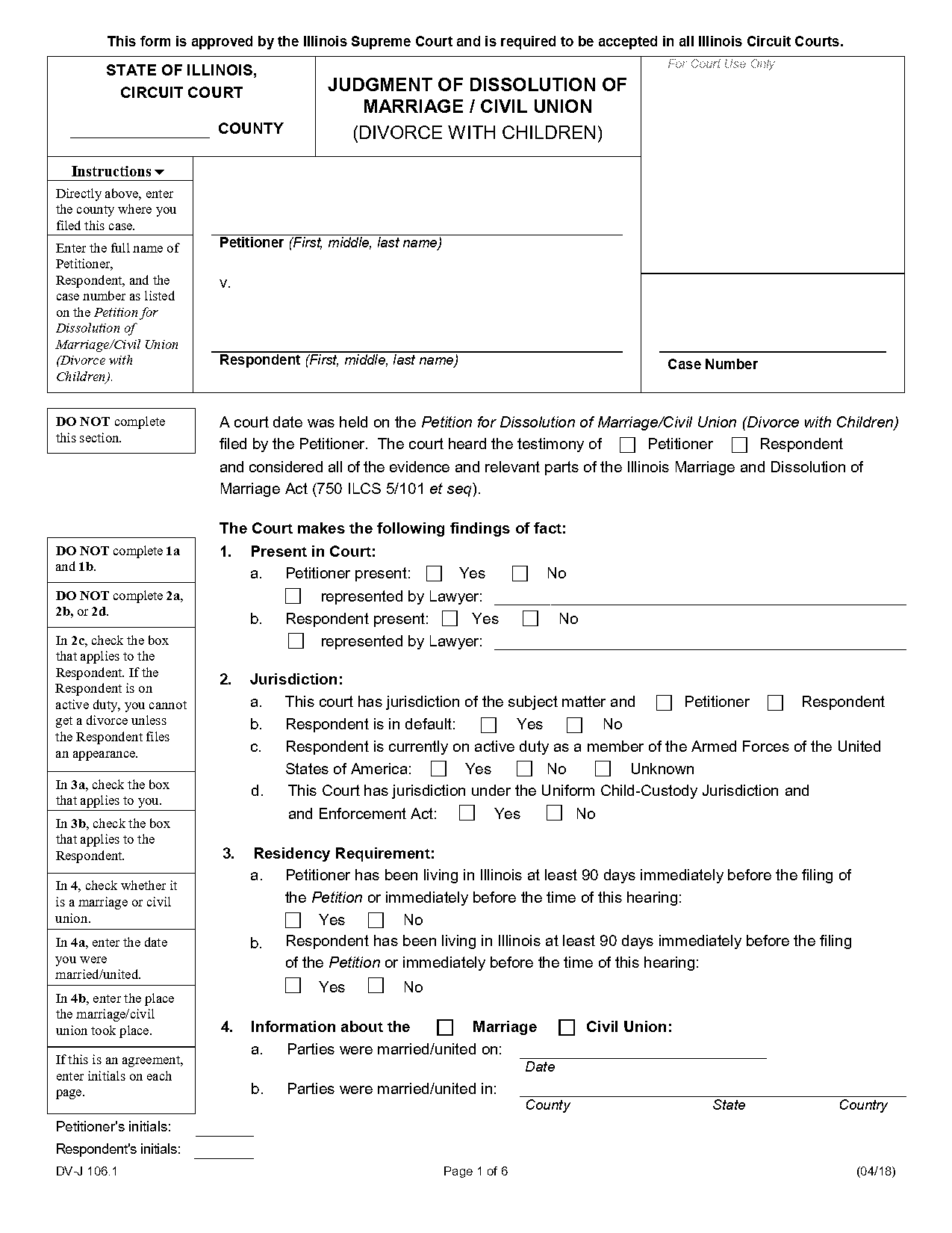 illinois uncontested divorce forms