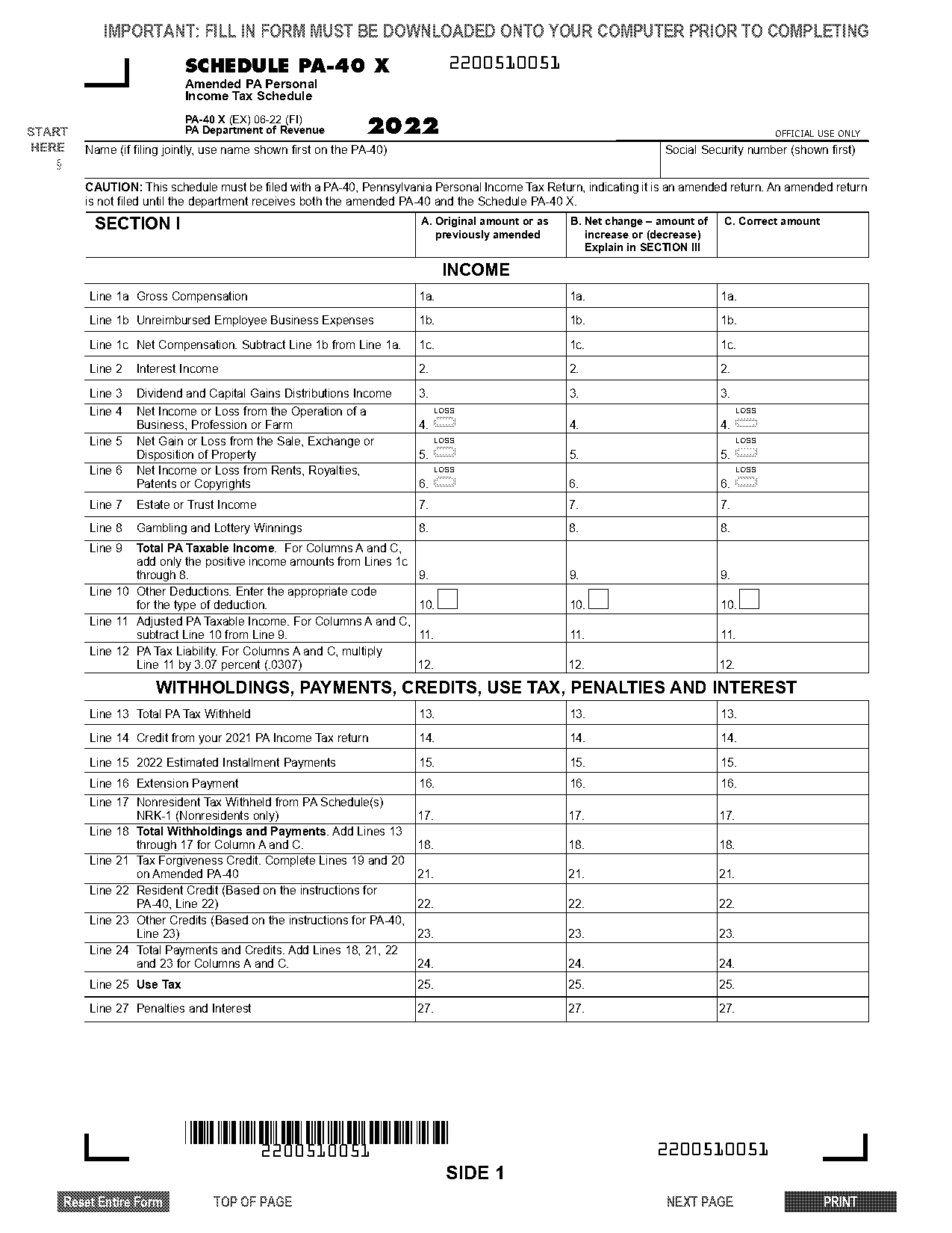 what does amend taxes mean