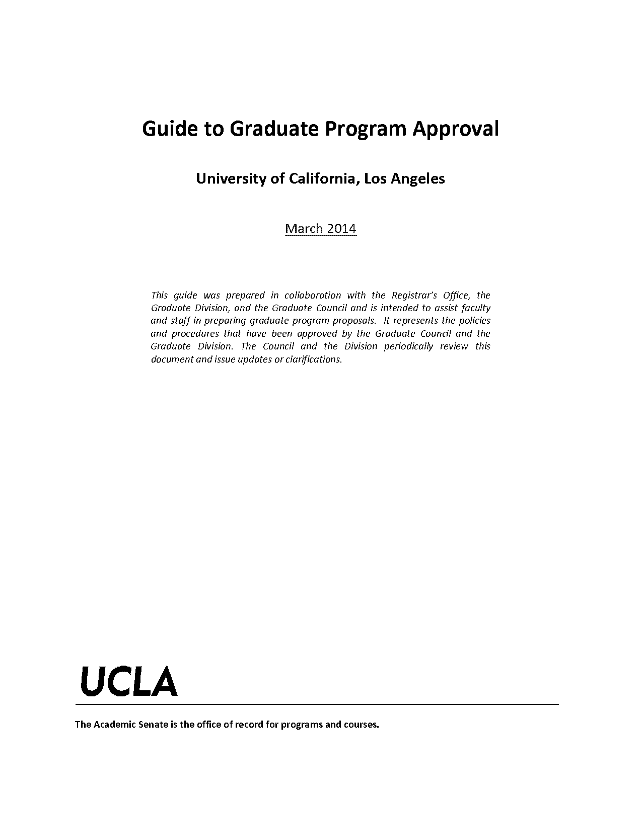 ucla graduate program requirements