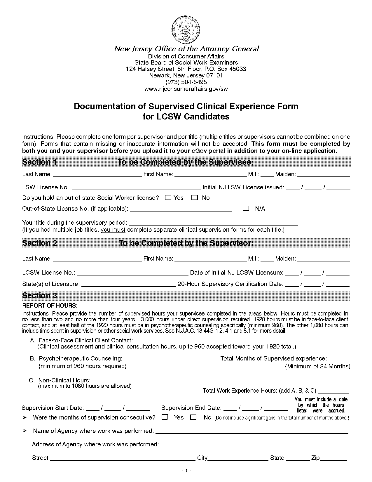 how to fill out a supervision form