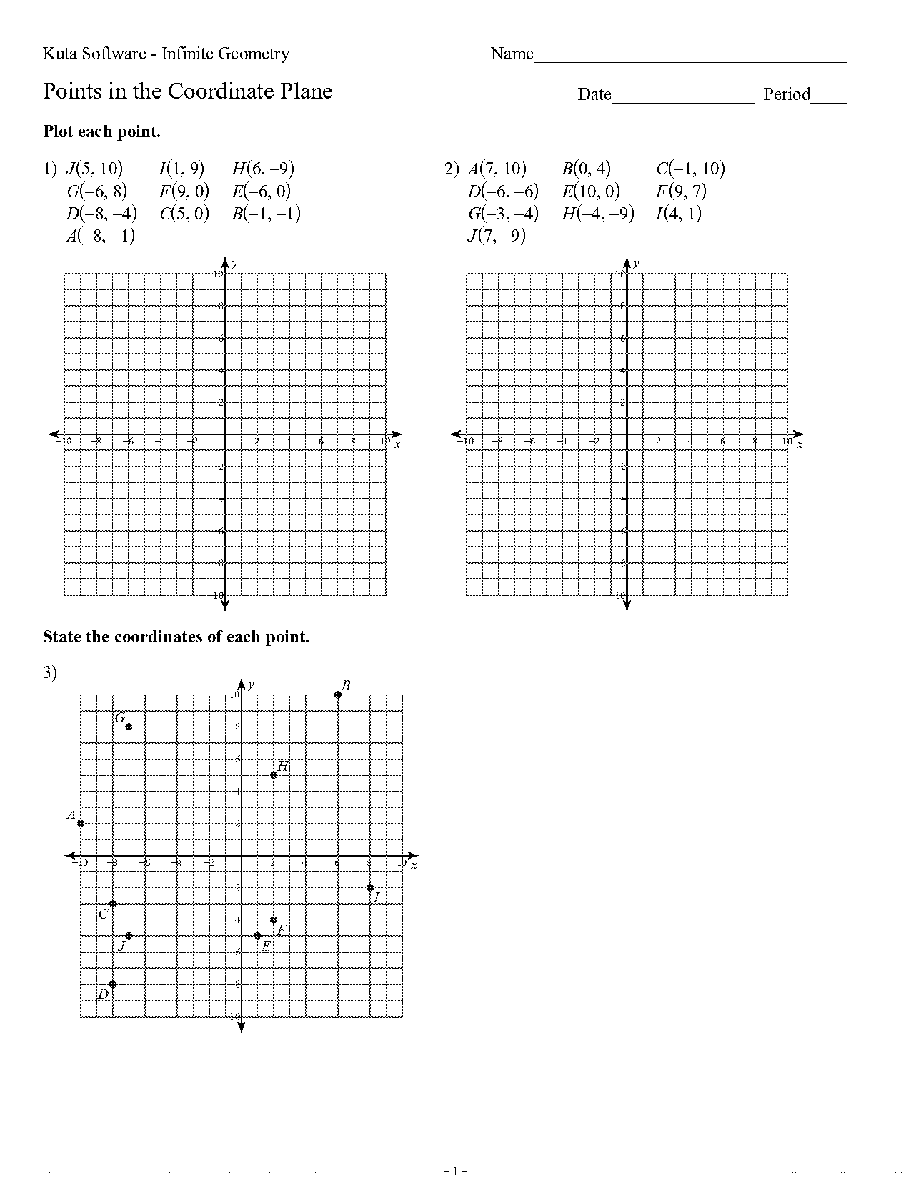 coordinate grid printable worksheets