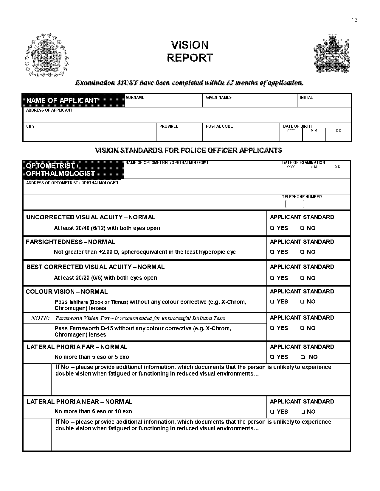 cps vision report form