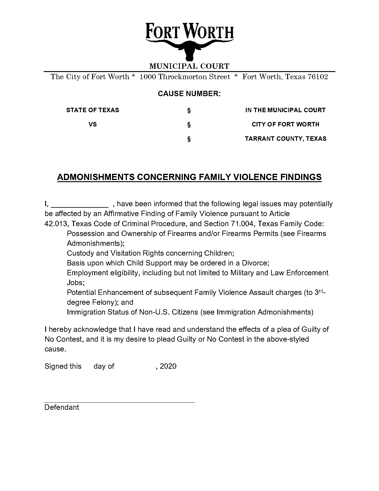 tarrant county family court documents