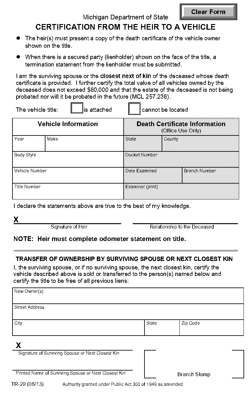 state of michigan death notices