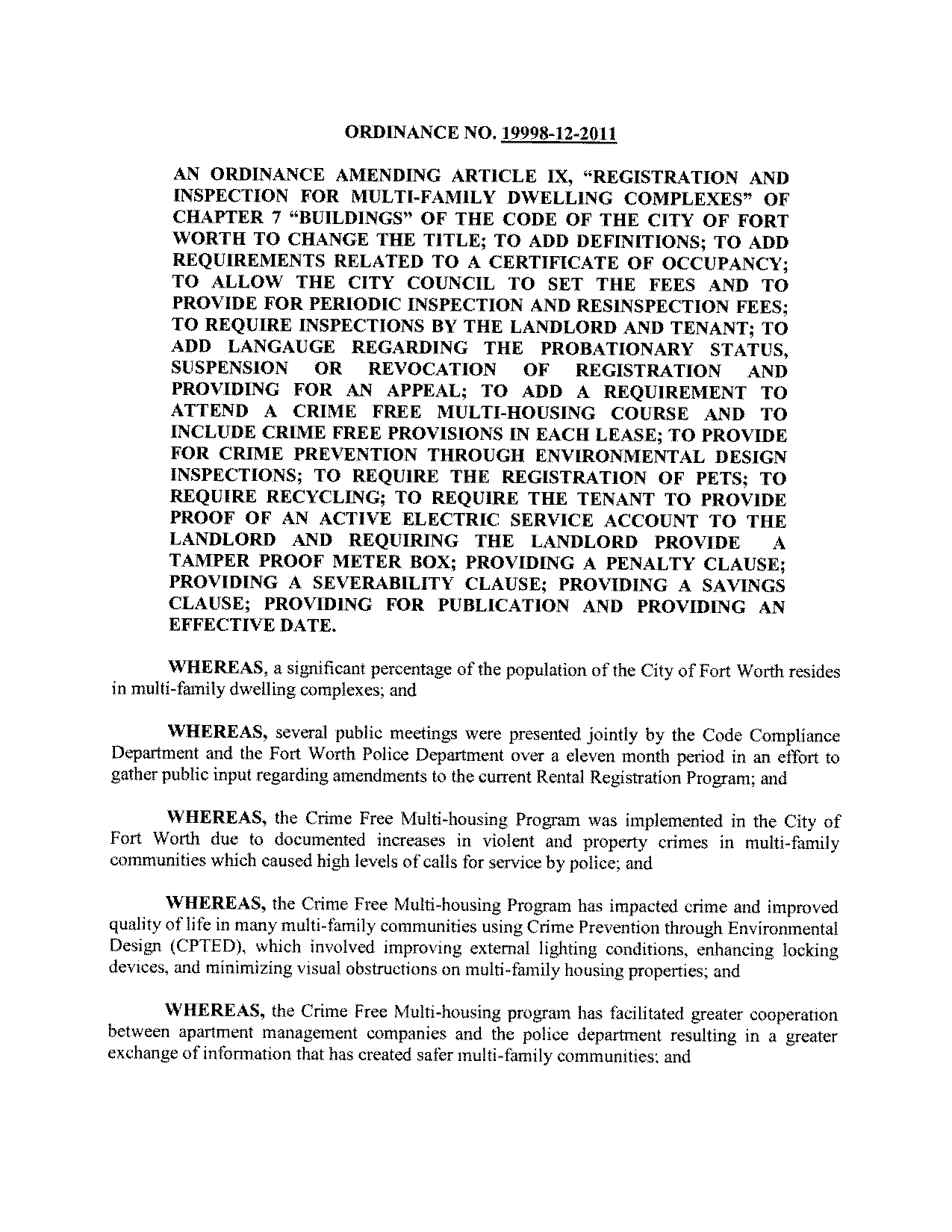 city of fort worth tx property code violations