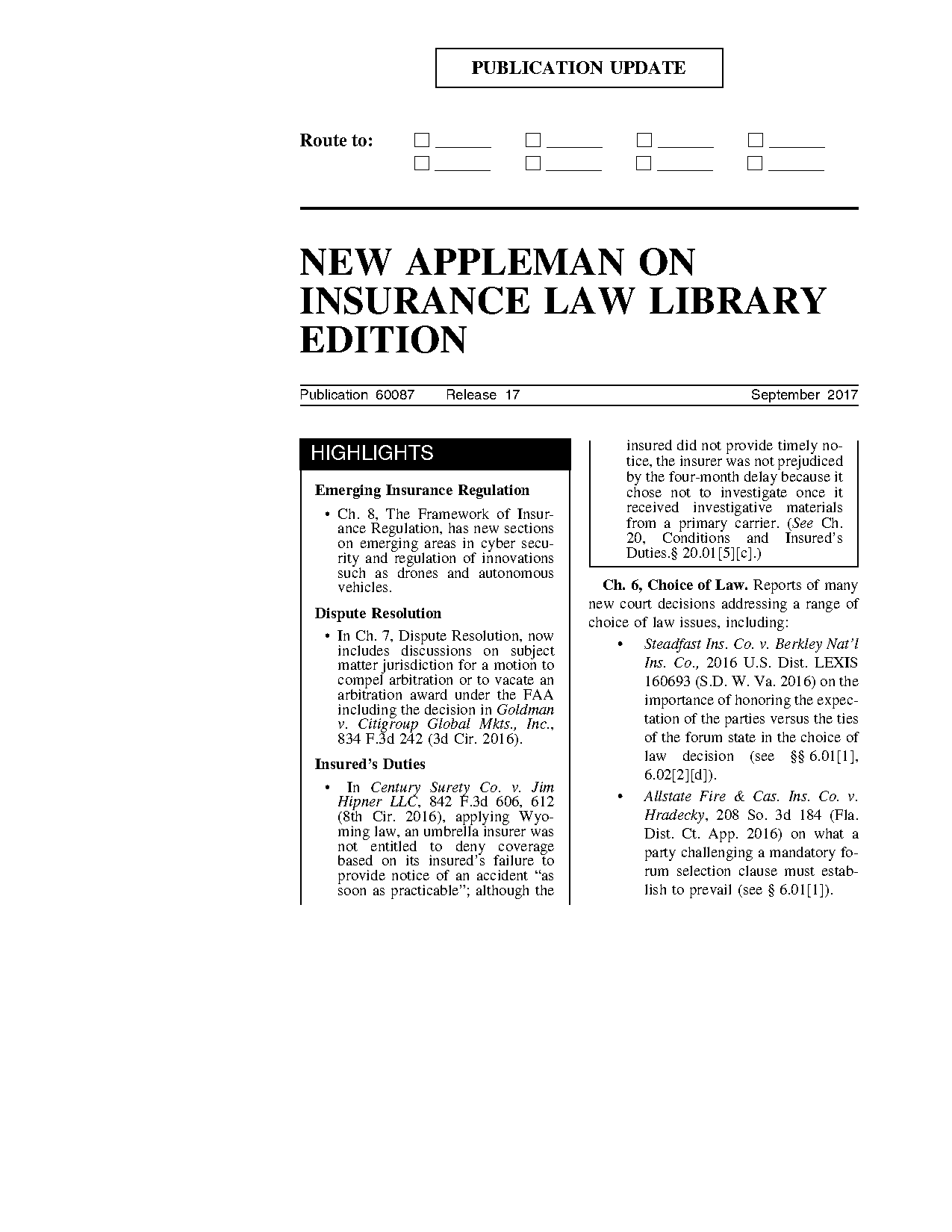 new appleman new york insurance law