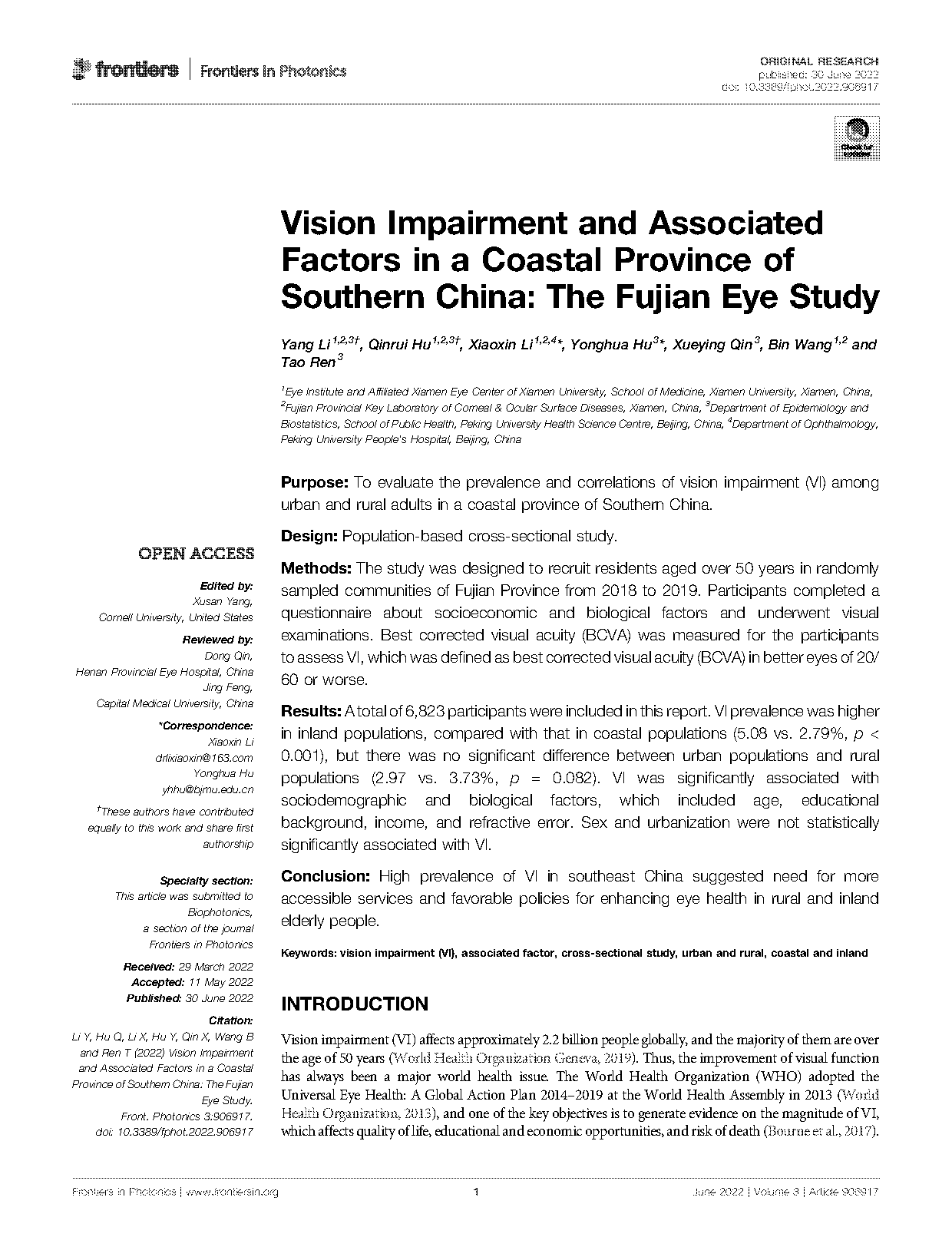 population based study visual impairment scholarly article