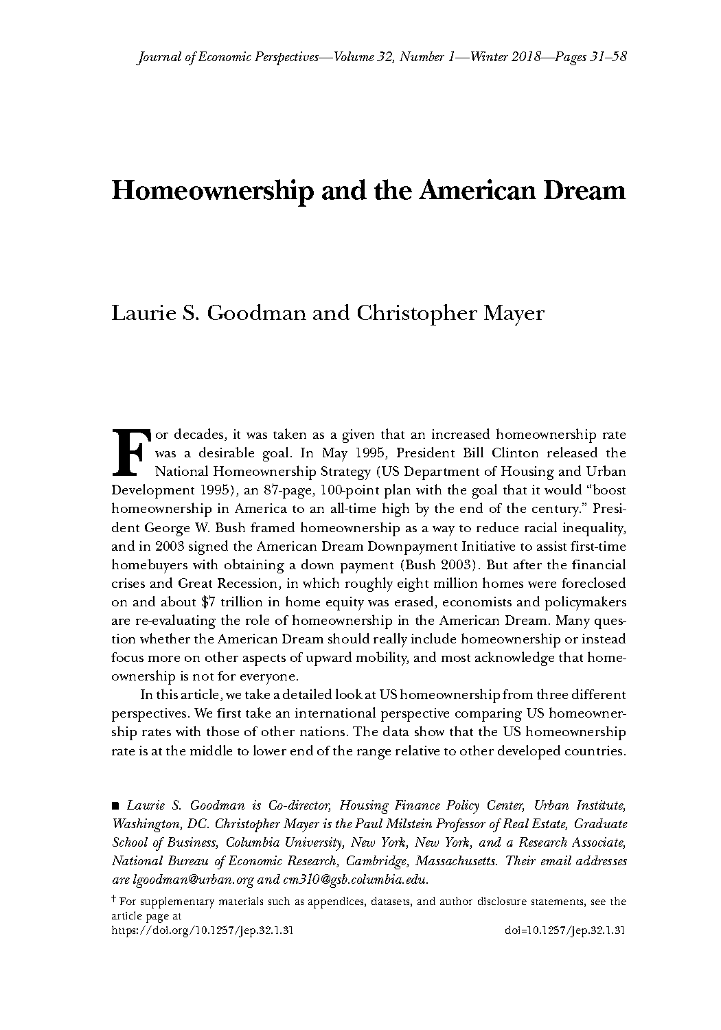 american policy reduces home prices