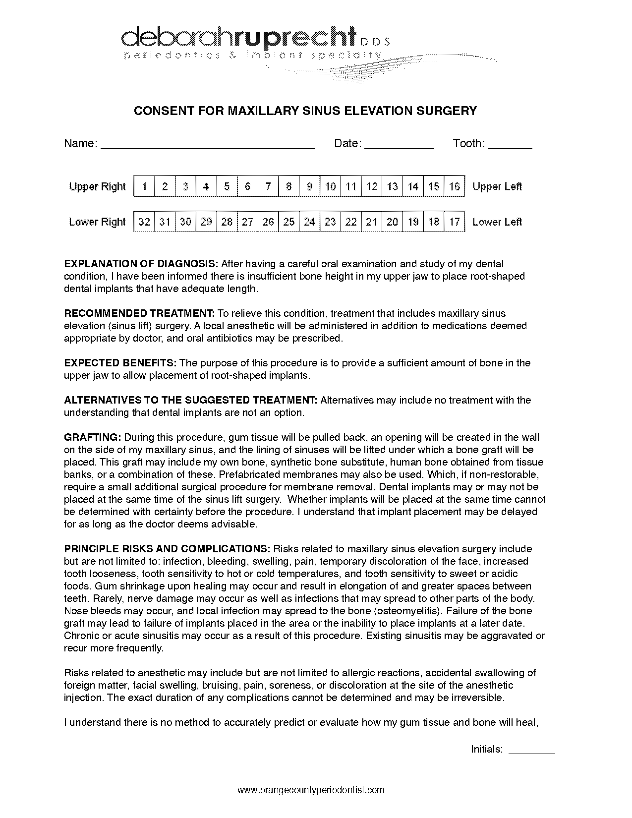 sinus graft consent form