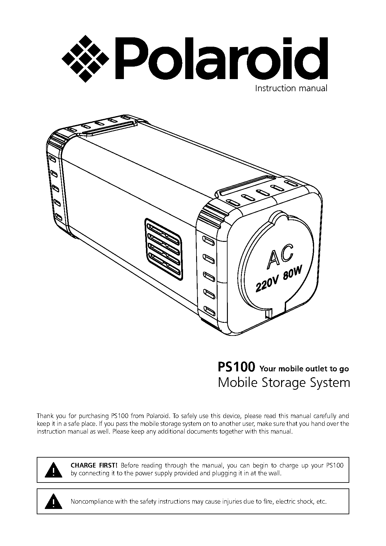 polaroid portable charger instructions