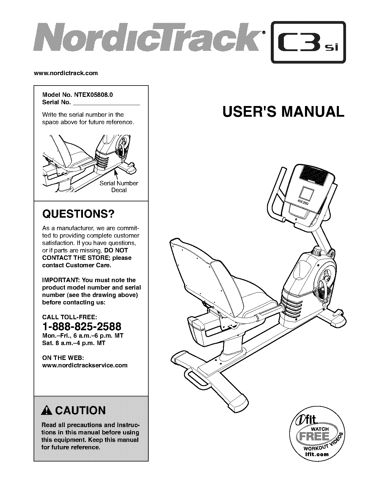 nordictrack recumbent bike manual