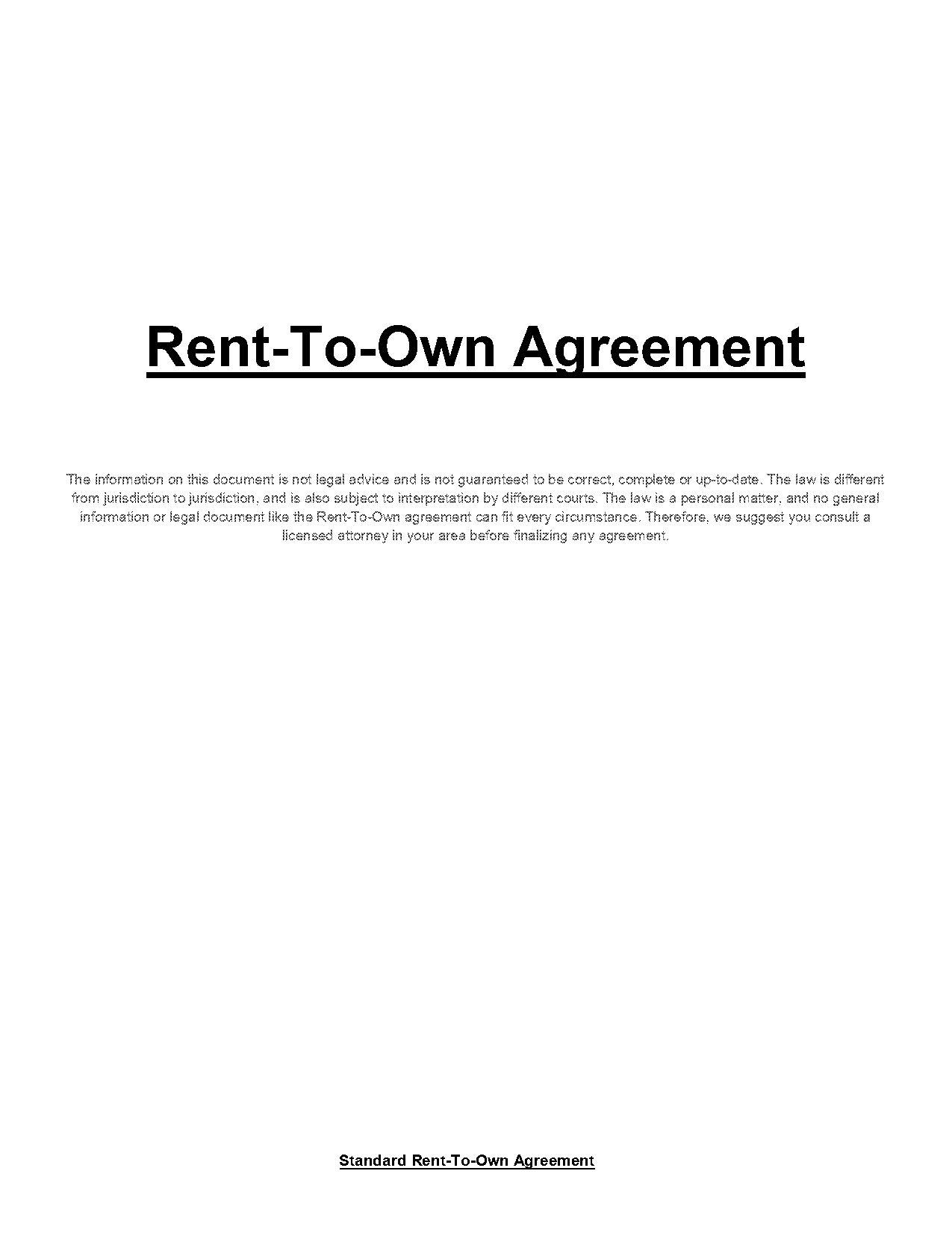 form agreement rent to own