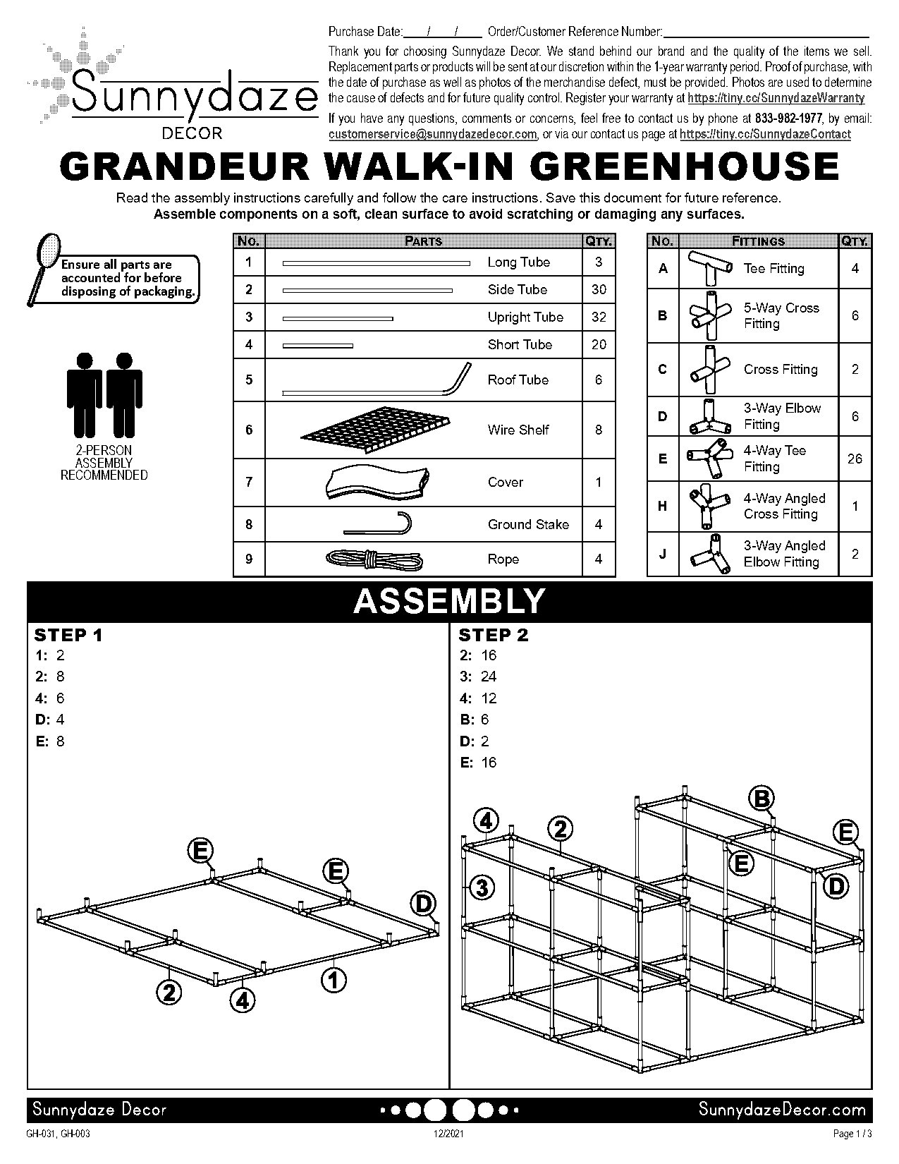 walk in greenhouse assembly instructions