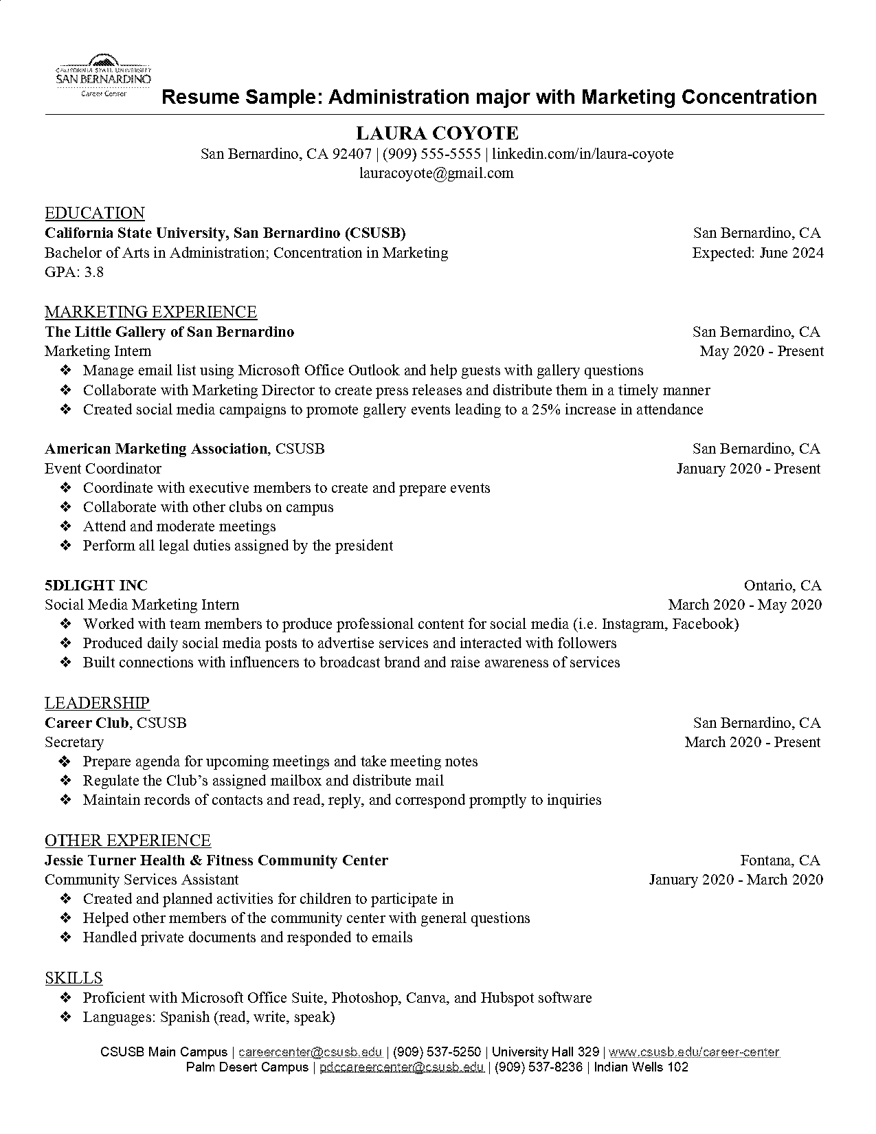 how to write major concentration on resume