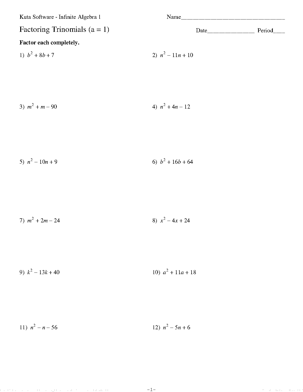 algebra basic worksheet free