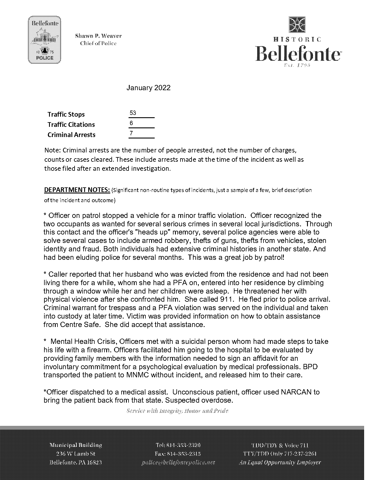 bellefonte pa police report