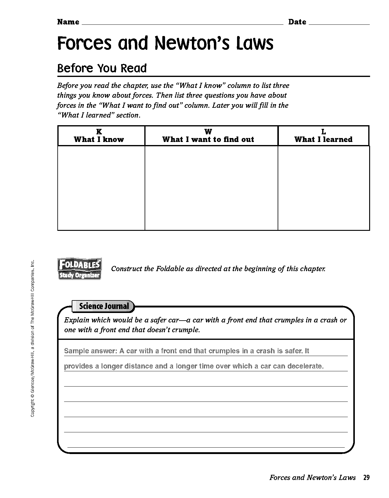 newtons laws worksheet answer key